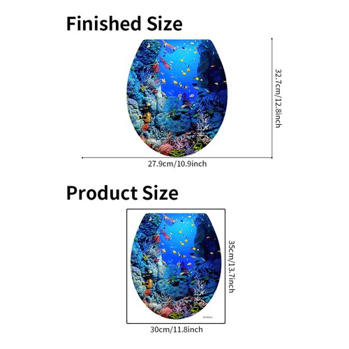 Removable Toilet Wall Stickers Self-Adhesive Sea Theme Wall Stickers & robust - Picture 5 of 5