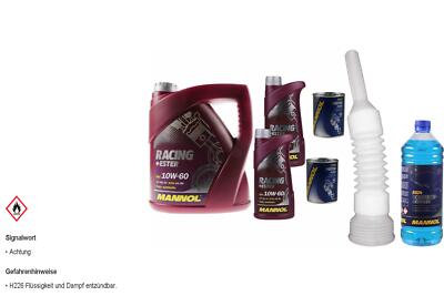 6L MANNOL Motoröl SAE 10W-60 RACING+ESTER inkl. Additiv Auslaufschlauch