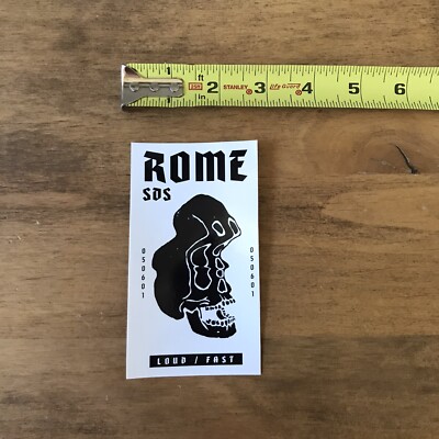 Rome SDS Skeleton Snowboard Ski Skiing  Sticker/Decal Black /White Approx 3x5 