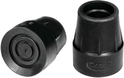 Carex Cane Tips 1'' Metal Reinforced 2 ct (A720-00) BLACK 1 pair