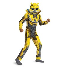 Transformers Bumblebee Kids Costume Muscle Jumpsuit With Mask Size Medium