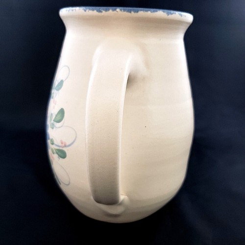 East Texas Pottery Cottage Country Farm Pitcher Vase Hand Painted Stoneware 8" - Picture 3 of 9