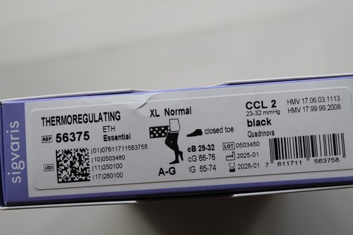 Black Sigvaris medical thermoregulating compression stockings - XL Normal - new - Picture 2 of 7