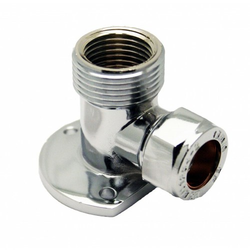 Embrass Peerless Exposed Chrome Plated Wall Plate Elbow 15mm x 3/4