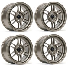 ULTRALITE F1 15" x 7.5J ET30 4x100 FLAT BRONZE ALLOY WHEELS RPF1 STYLE JR7 Y3138