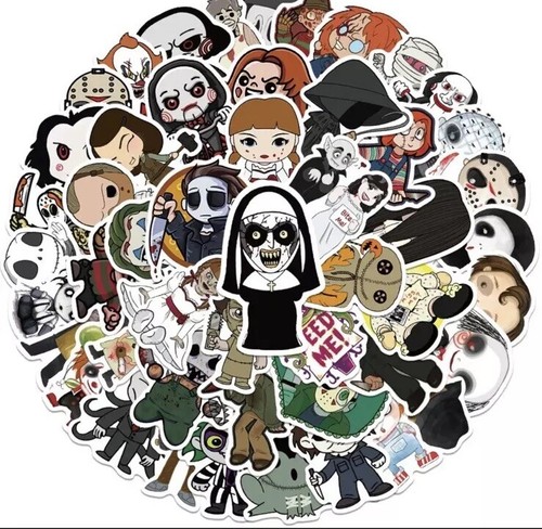 50 süße Chibi Anime wasserdichte Horrorfilm Aufkleber Halloween Jason Chucky - Bild 6 von 6