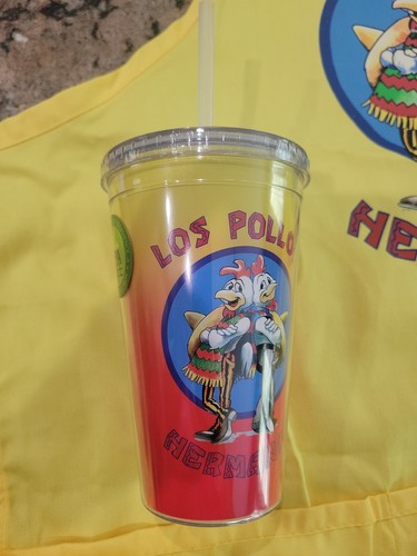 Breaking Bad Los Pollos Hermanos Schürze gelb drei Vordertasche und Tasse NEU - Bild 2 von 5