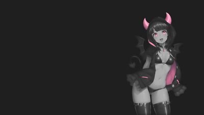 Anime succubus dark girls selective coloring horns bra Playmat Game Mat Desk
