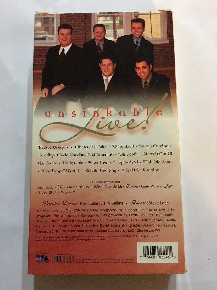 Anchormen Unsinkable Live Southern Gospel 2002 VHS-TESTED-RARE VINTAGE-SHIPS N24 Foto 4 de 4