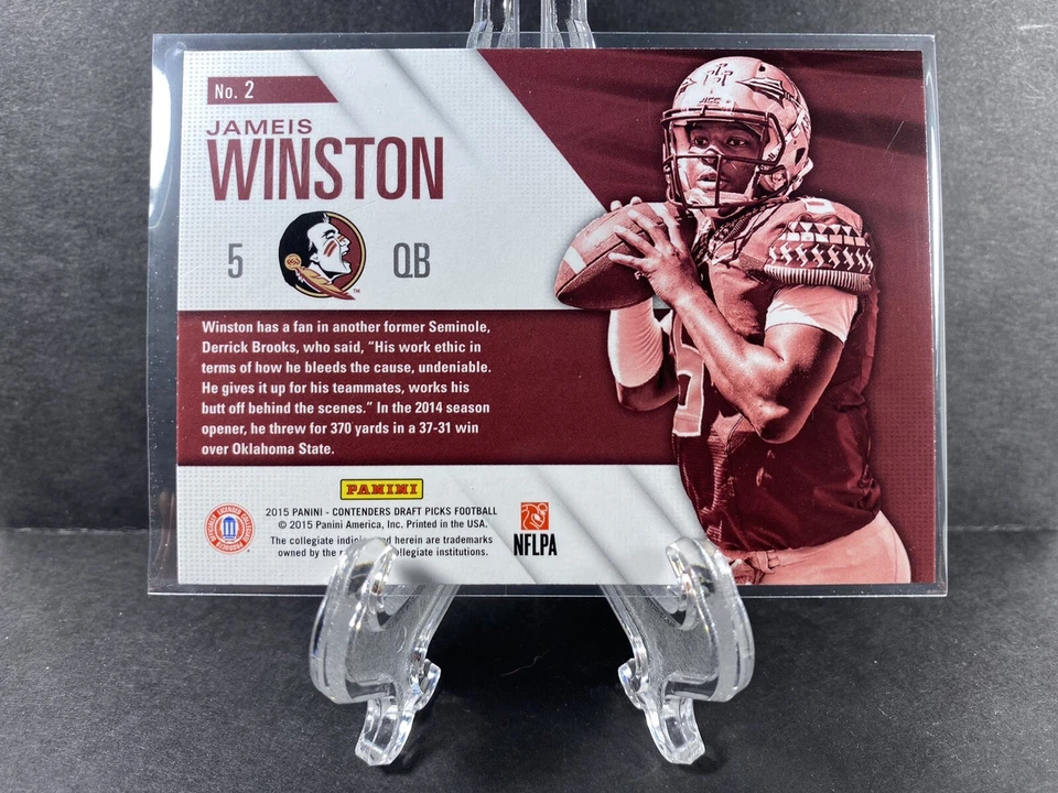 Jameis Winston RC 2015 Panini Contenders Draft Picks School Colors #2  - Image 2 of 2