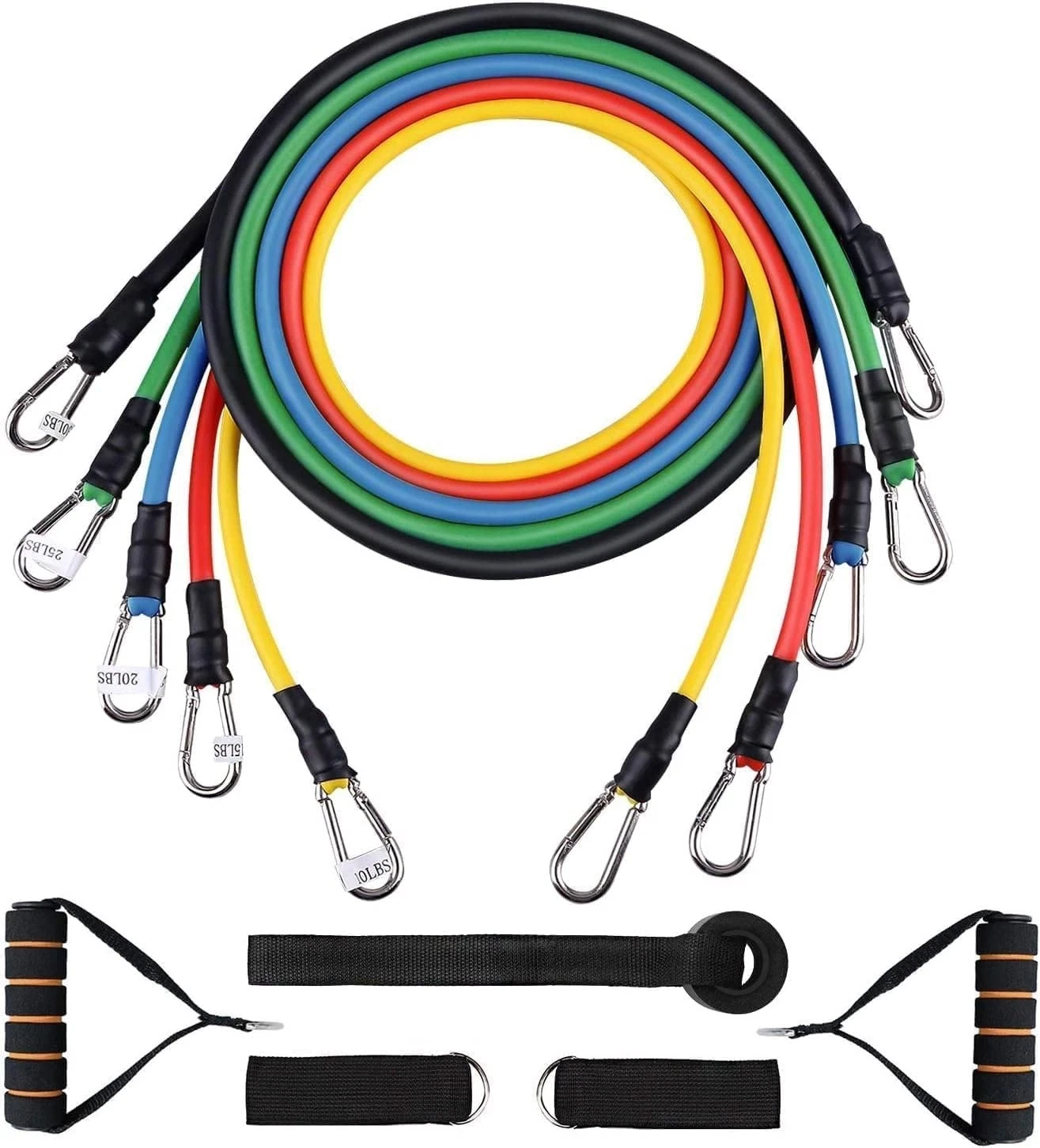 Resistance Bands Set 5pcs with Handle Strength Exercise Resistance Band Training
