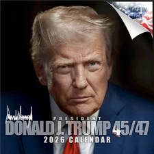 Trump 2025 2026 Wall Calendar, 12x24 Planner, Thick Paper, Giftable