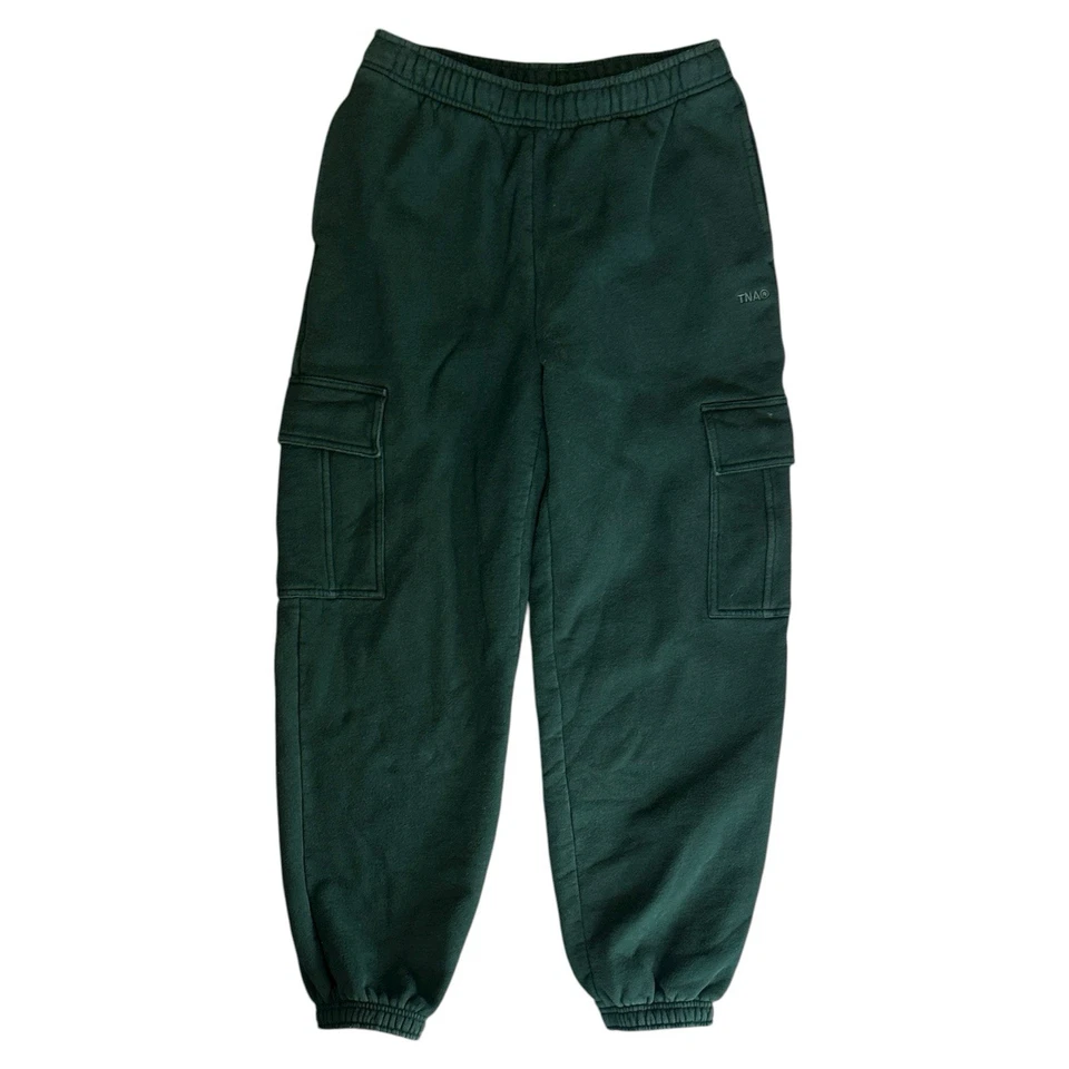 Aritzia TNA Acogedores Pantalones de chándal de vellón Mega Cargo Verde oscuro para mujer pequeños Foto 2 de 4