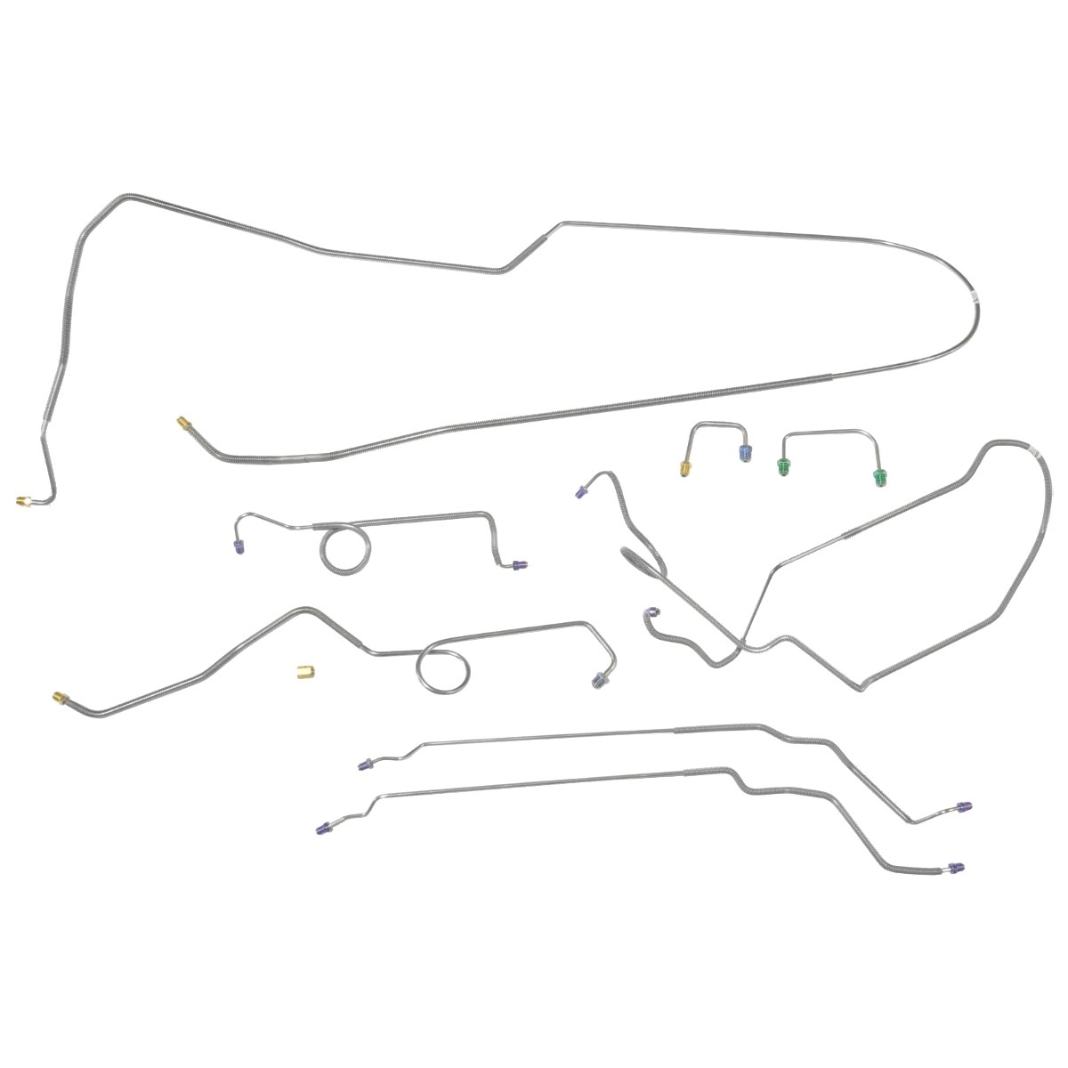 Brake Line Kit Complete Tubes Convertible Disc Conversion 1969 Lemans OE Steel