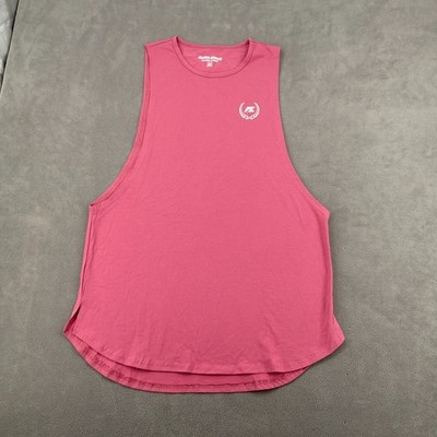 Elysium Athletic Muscle Tank Top Mens XL Pink Stretch Athletic Fit Gym Workout