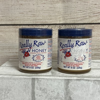 Really Raw Honey 8 oz jar 〡   FREE SHIPPING LOT OF 2  