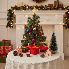Compact Tabletop Christmas Tree - Mini Xmas Decor for Small Spaces/Desk/ Shelf
