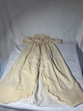 Baptism Gown Pale Yellow Christening Dress Coat Infant READ Small Flaw