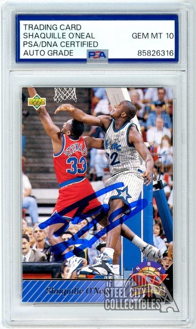 Shaquille O'Neal 1992-93 Upper Deck Top Prospects Rookie Auto Card PSA/DNA 10
