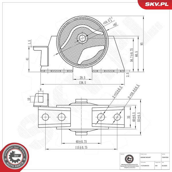 Esen SKV Motorlager Lagerung Motor Vorne Rechts FüR Nissan X-Trail 2.0 4X4-image