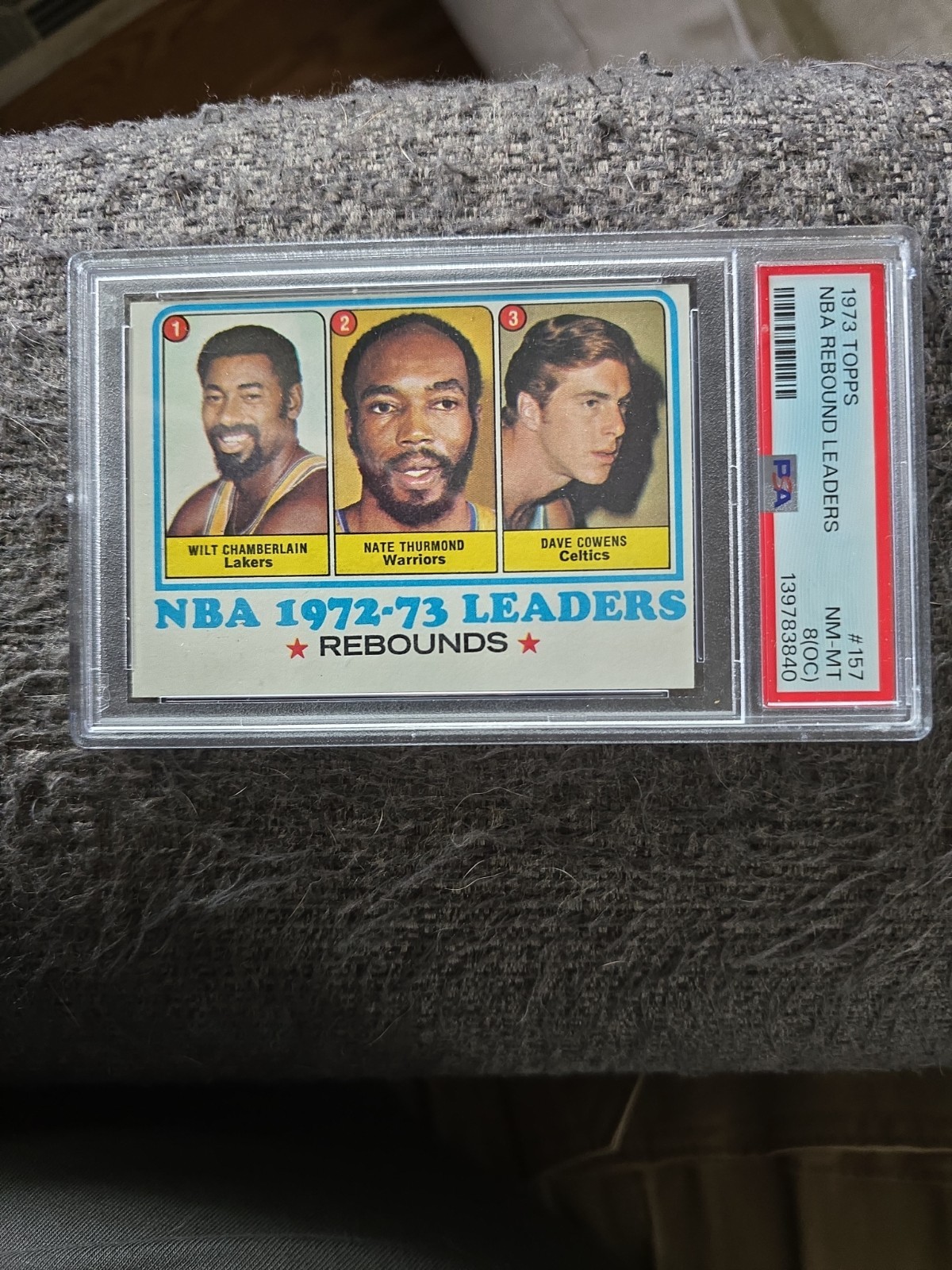 1973 Topps NBA Rebound Leaders Wilt Chamberlain, Nate Thurmond, Dave Cowens...