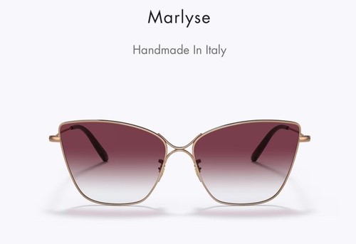 Occhiali da sole Oliver Peoples sfumato oro rosa Marlyse occhio di gatto 60-15-145 nuovi $440 - Foto 1 di 12