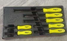 New Snap-on 7 Piece Hi-viz Yellow Hard Handle Screwdriver Set Sddx70ahv