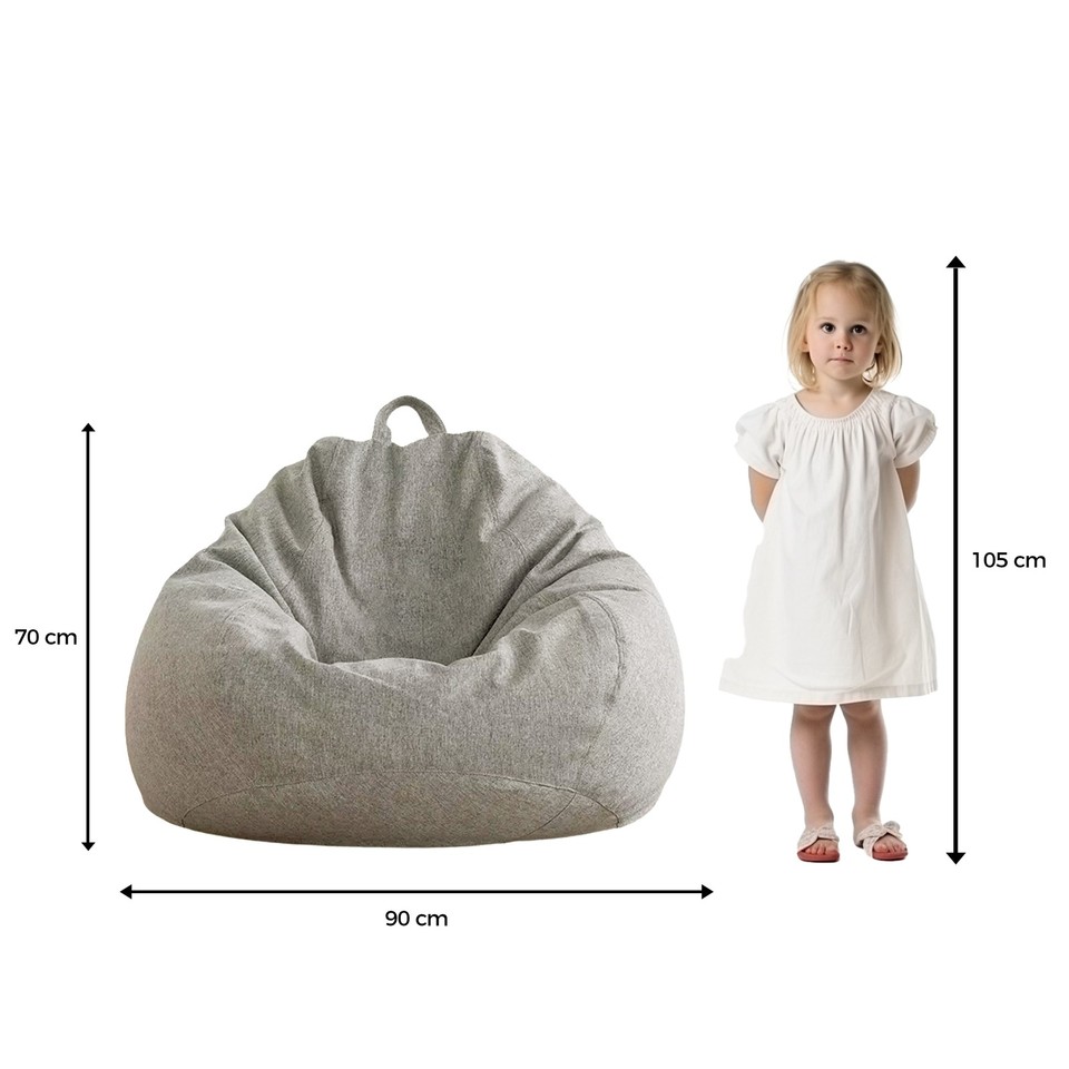 Sac de siège 250 L gris clair avec remplissage ECO Bean Bag coussin XL