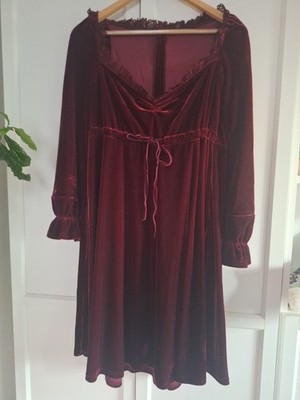 Killstar Blutrotes Samtkleid XXL Gothic Goth Minikleid