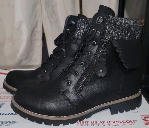 Neu mit Etikett Mountain Sohle Pembroke Schnürstiefeletten schwarz Damengröße 8 - Bild 1 von 10