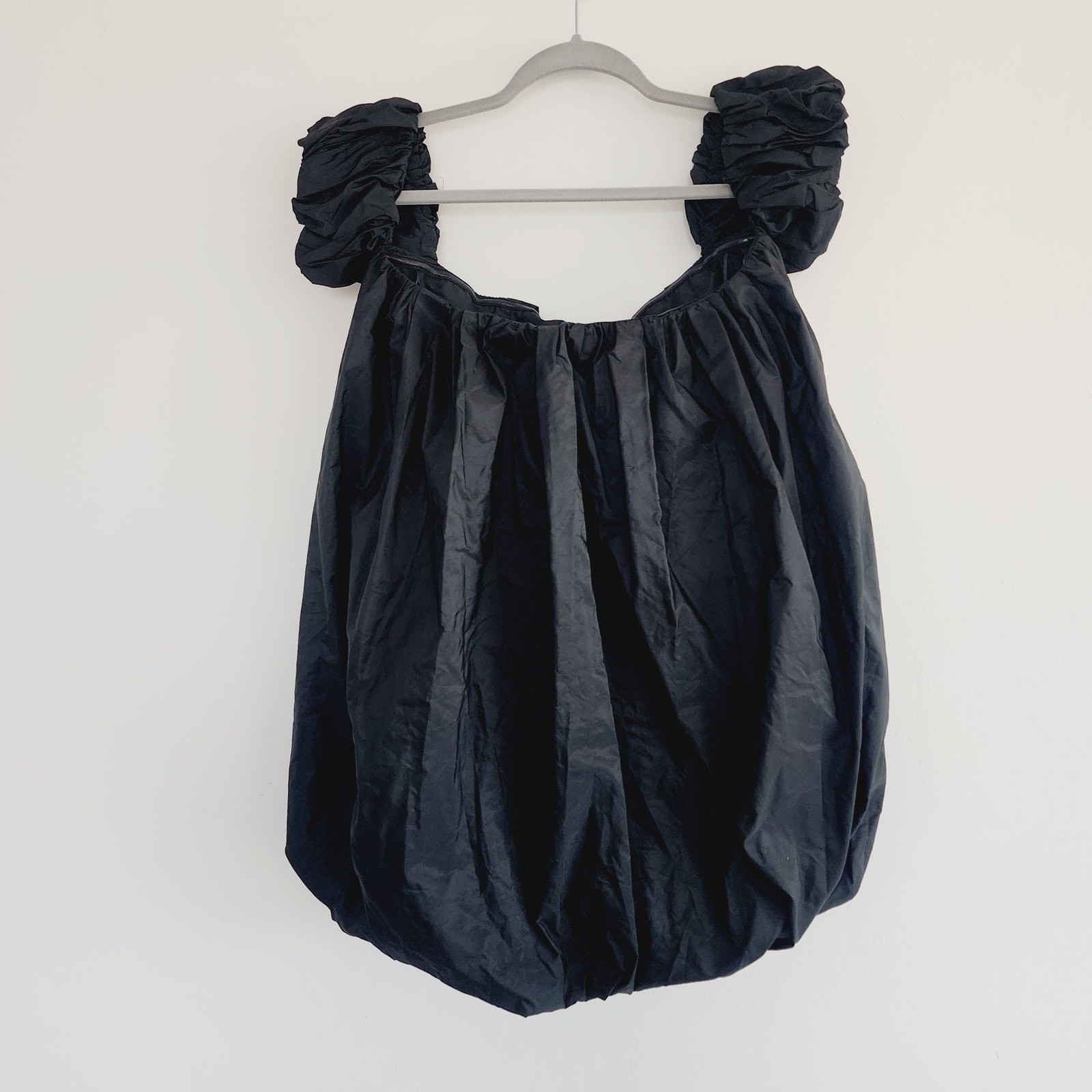Zara Black Off the Shoulder Voluminous Taffeta Mini Dress Size Medium thumbnail 3