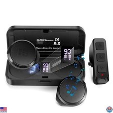 True Wireless Motorcycle Helmet Headset, 50 Hours, Remote Control, LED Display