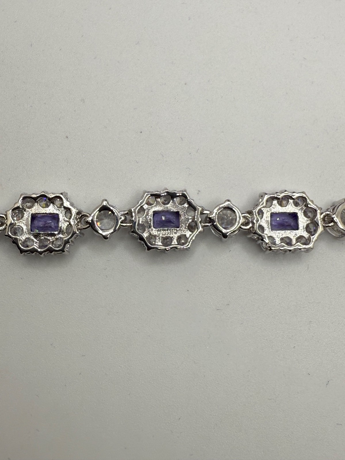 Vintage Camrose Kross  JBK Kennedy Purple Rhinestone Bracelet 7"