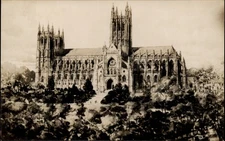 RPPC Washington DC Cathedral Mount Saint Alban unused real photo postcard