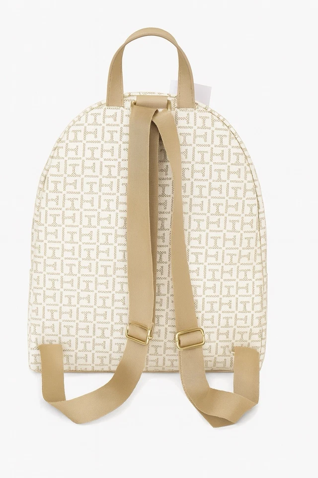 Mochila Tommy Hilfiger Monograma - Beige y Azul Marino - Elegante Bolso de Diseñador Foto 3 de 4