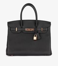 Hermès Togo nero pelle di betulla 30 cm ritorno
