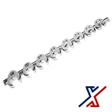 9 Piece Flare Nut Crowfoot Wrench Set with 3/8"Drive (1 Set) by X1 Tools