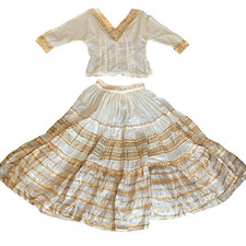 VTG 50s 60s Patio Skirt Set Alpha Sportswear 12 Rickrac Trim 60M