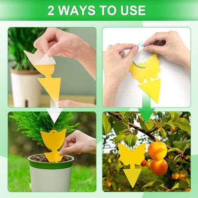 40 Pcs 5 Shapes Yellow Extremely Sticky Traps for Fungus Gnat, Fruit Fly, Fly...