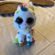 Ty Beani Boos HARMONIE the Speckled Unicorn - 6 Inch - Stuffed Plush Animal.