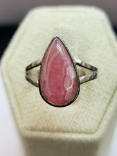 Sterling Silver 925 Rhodochrosite Ring Size 9