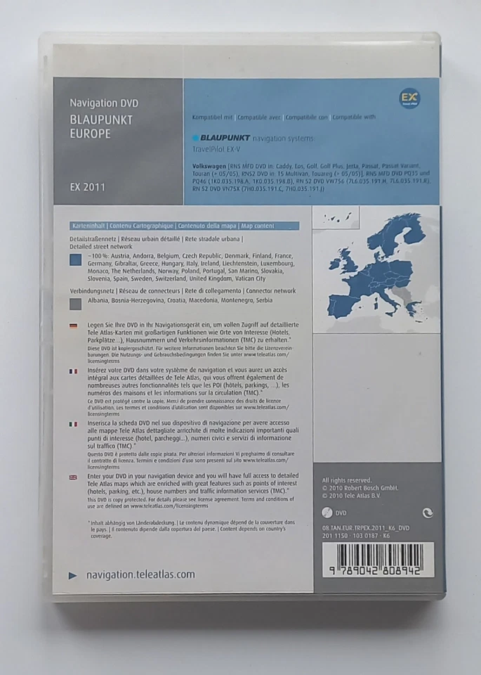 Tele Atlas Maps BLAUPUNKT EUROPE EX2011 EUROPA NAVIGATION DVD BOSCH - Bild 2 von 4