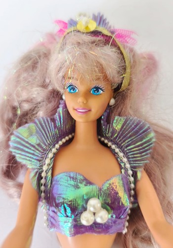 ♥ RARA BARBIE MAGICAL HAIR MERMAID SIRENA 1993 MATTEL BAMBOLA VINTAGE ORIGINALE - Foto 4 di 11