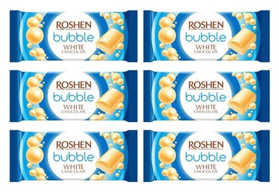 Roshen weiße Schokolade mit Luftblasen 6x 80g - Luftschokolade - Schoko Tafel