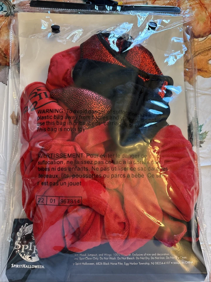 Spirit Halloween Devil Baby Costume 3 Pc Sz 0-6 M Costume Jumpsuit Cap Wings - Image 4 of 4