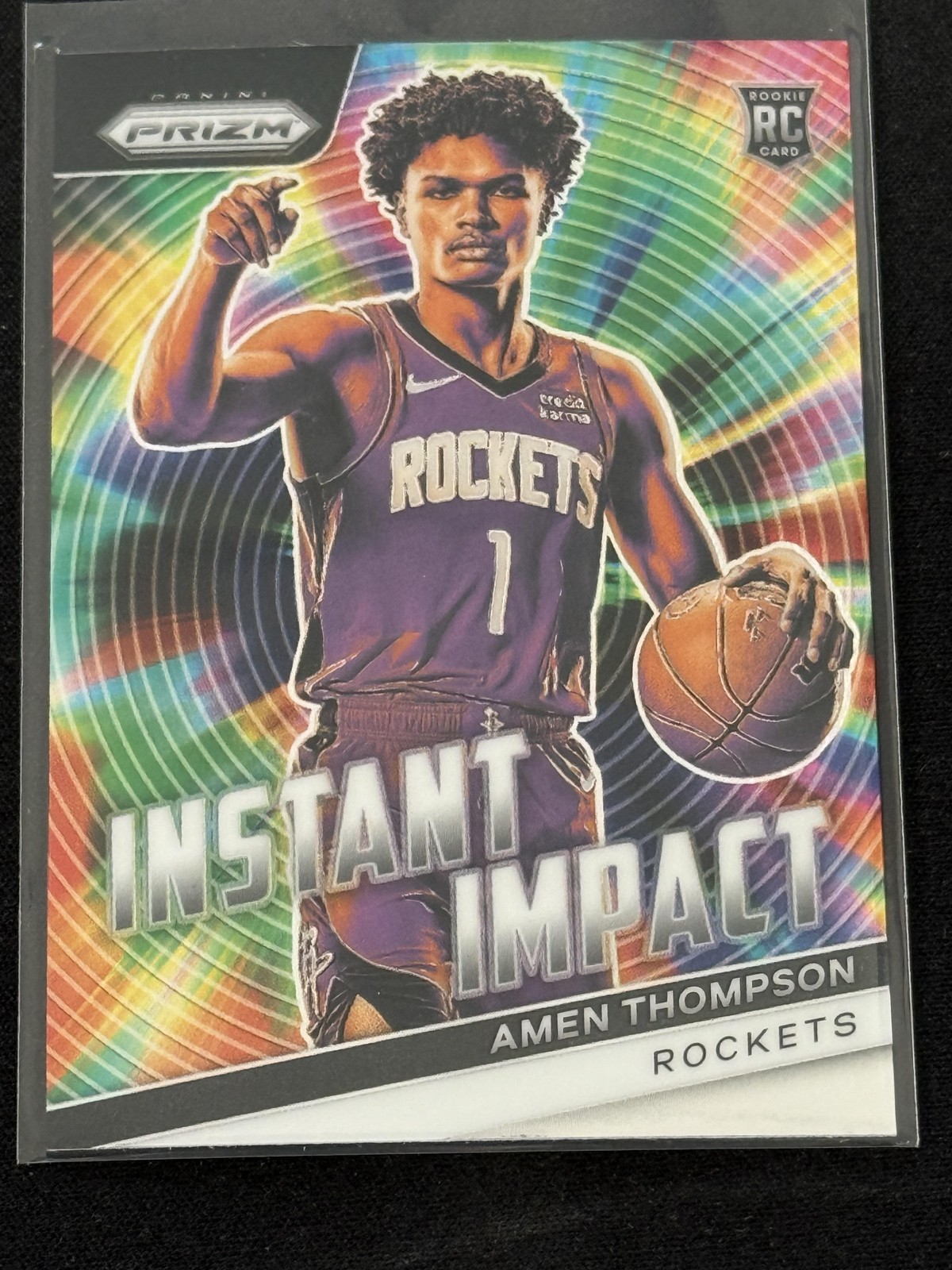 2023-24 Panini Prizm #18 Amen Thompson Instant Impact Prizms Silver