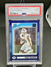 2024 Clearly Donruss KEON COLEMAN Rated Rookie Blue 11/49 *PSA MINT 9*