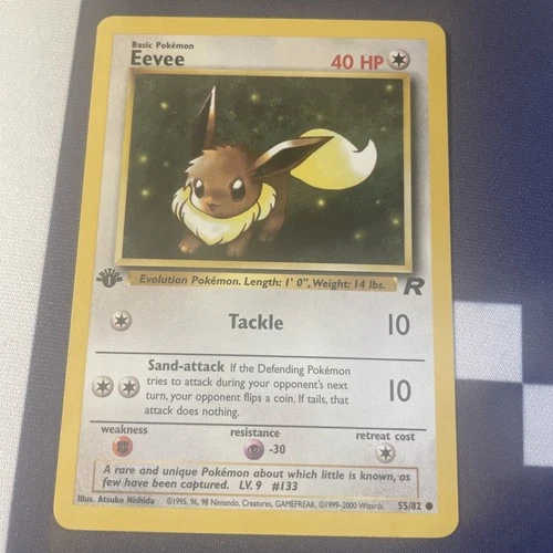 Eevee First Edition Team Rocket  55/82 LP Pokemon TCG