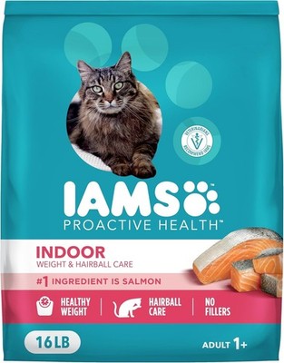 IAMS Proactive Health Dry Cat Food, Indoor Weight and Hairball Care Cat 16lb