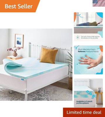 #ad Memory Foam Mattress Topper Queen Gel Infused Cooling Pressure Relief Plush $98.85